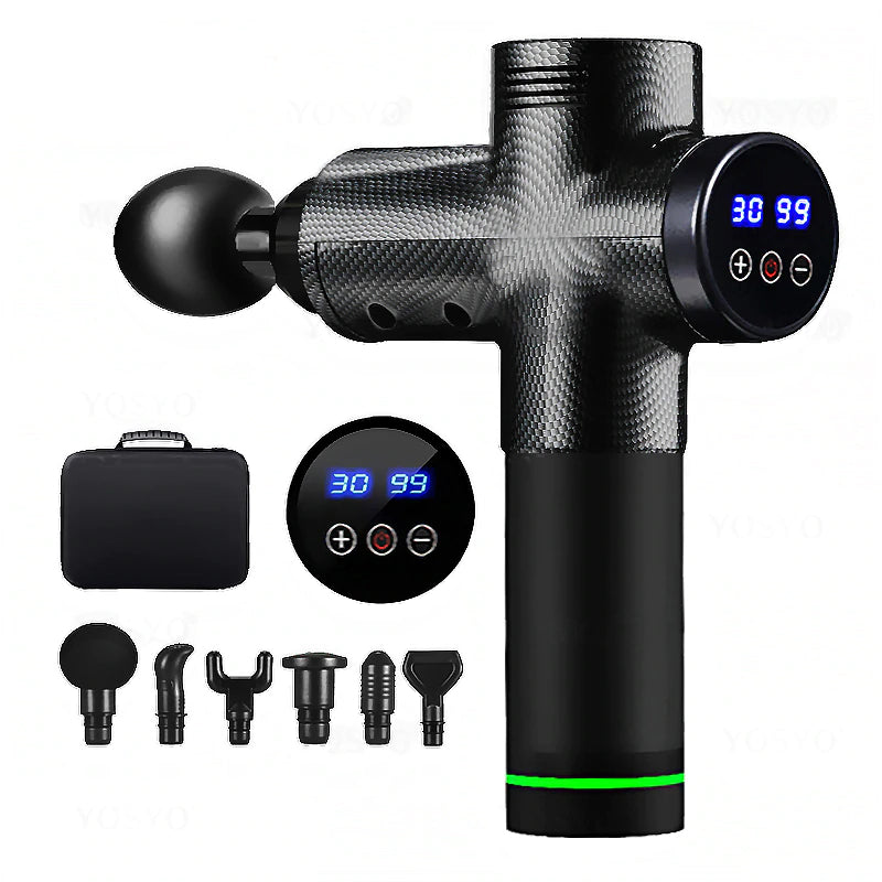 Pistola de Masaje Muscular LCD - Alivio Profesional del Dolor con Pantalla Digital