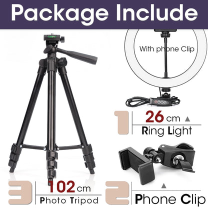 Aro de Luz LED Regulable para Cámara - Iluminación Profesional para Fotos y Vídeos