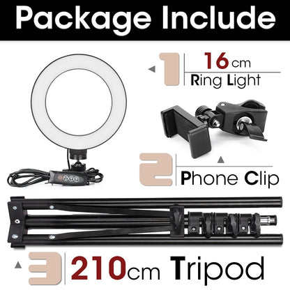 Aro de Luz LED Regulable para Cámara - Iluminación Profesional para Fotos y Vídeos