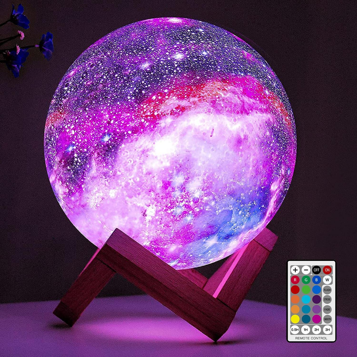 Lámpara LED Luna 3D – Luz Nocturna Táctil con Cambios de Color.