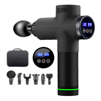 Pistola de Masaje Muscular LCD - Alivio Profesional del Dolor con Pantalla Digital