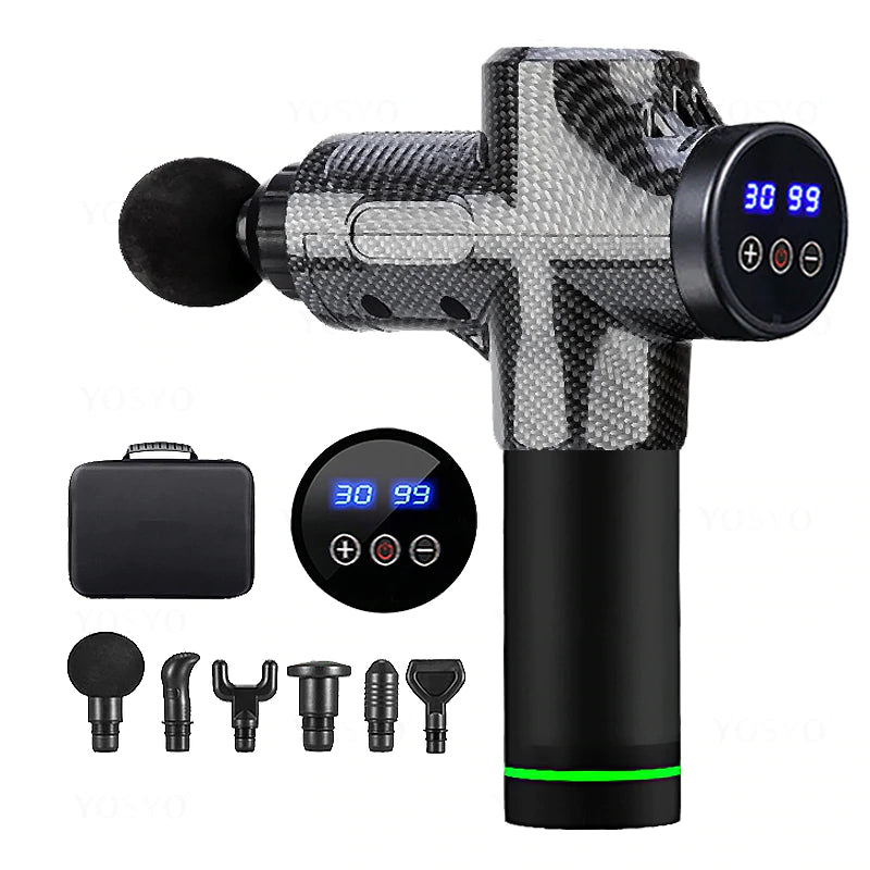 Pistola de Masaje Muscular LCD - Alivio Profesional del Dolor con Pantalla Digital