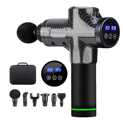 Pistola de Masaje Muscular LCD - Alivio Profesional del Dolor con Pantalla Digital