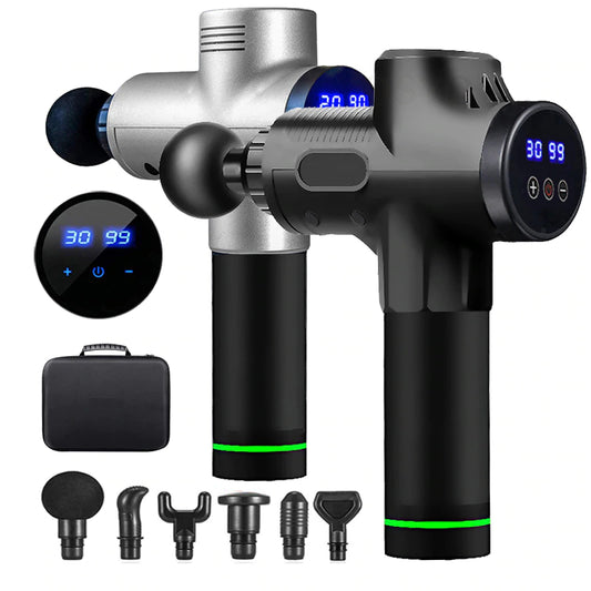 Pistola de Masaje Muscular LCD - Alivio Profesional del Dolor con Pantalla Digital