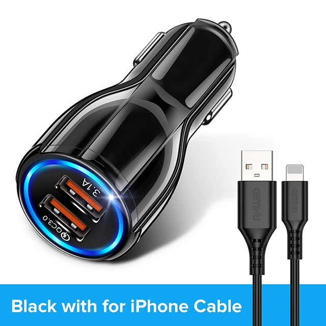 Cargador de Coche Dual USB Universal - Carga Rápida para 2 Dispositivos